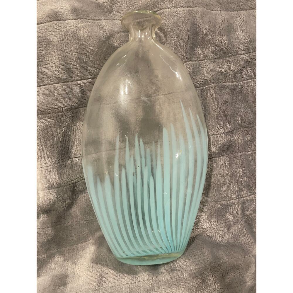 Opalescent Striped Art Glass Vase